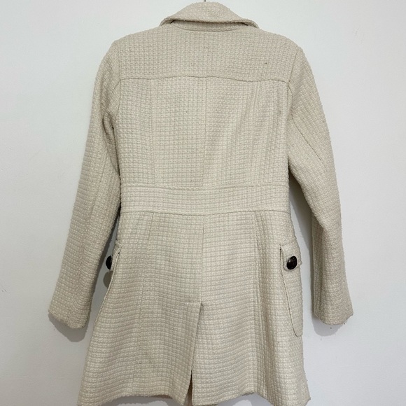 Vintage Bebe white tweed coat jacket size medium - Picture 4 of 5